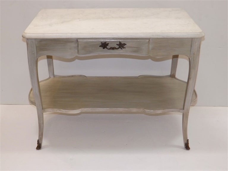 Pair of Maison Jansen Side Tables with Marble Tops