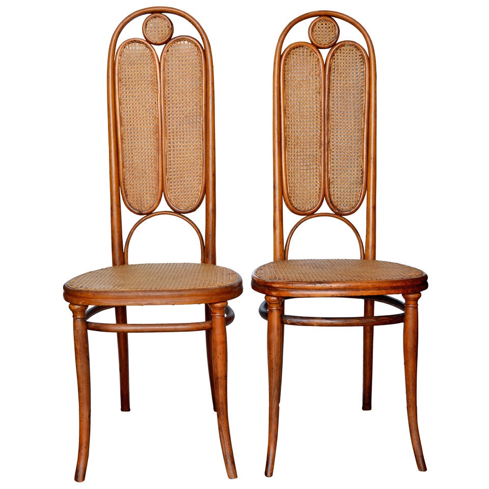 Jacob and Josef Kohn Bent Wood Tall Back Chairs