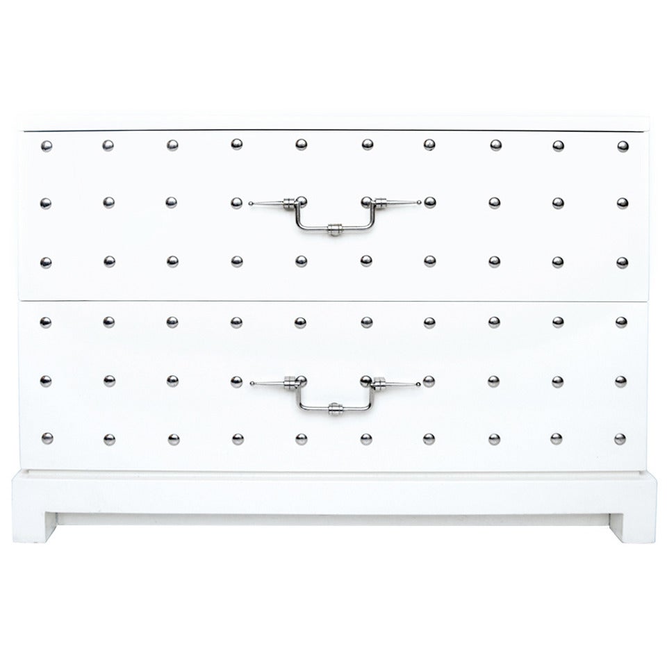 Tommi Parzinger Studded Two Drawer Chest