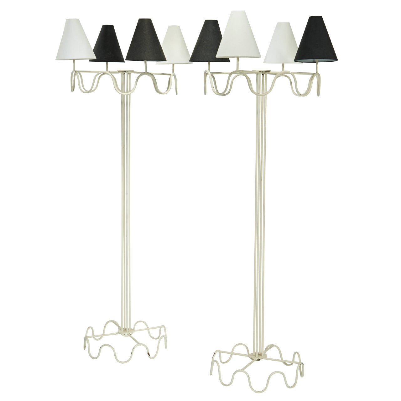 Attributed to Jean Royère "Ondulation" Standard Lamps For Sale