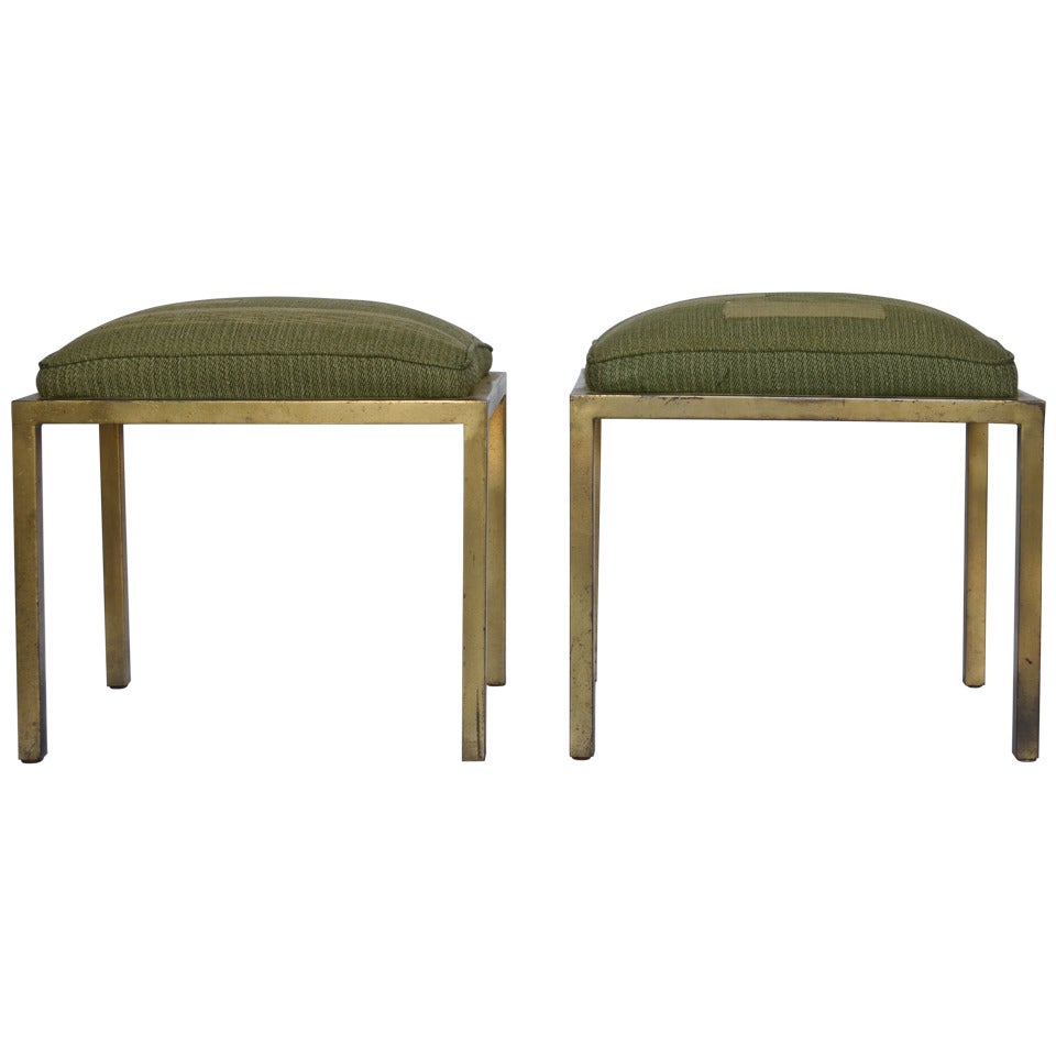 Marc DuPlantier Gilded Iron Stools For Sale