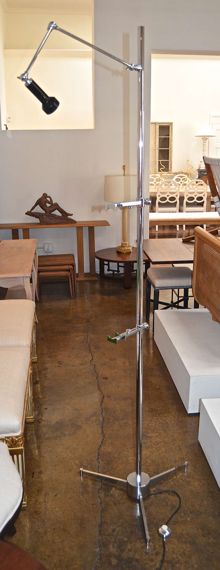 Arredoluce Easel Lamp by Angelo Lelli in Chrome