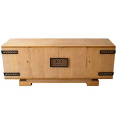 Jean Royere Oak Credenza with Iron Hardware