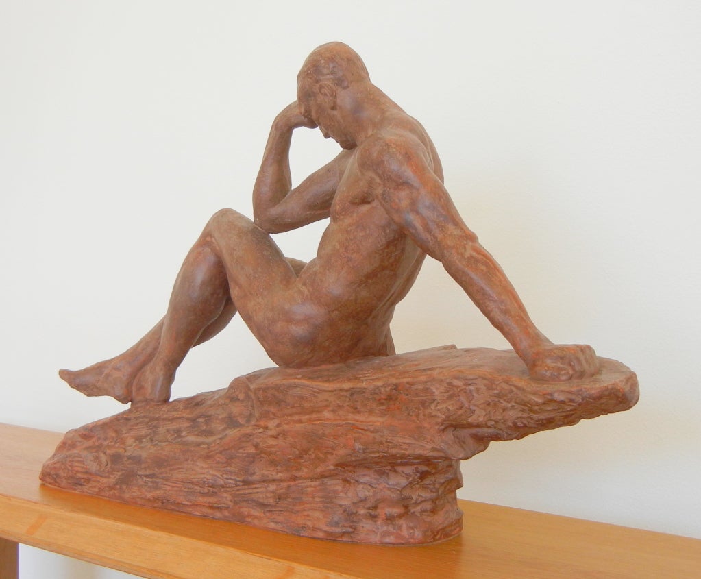 French Pierre Le Faguays Terracotta Sculpture For Sale