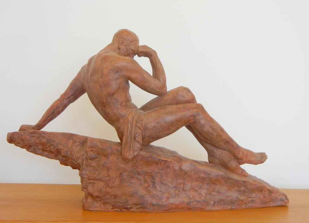 Mid-20th Century Pierre Le Faguays Terracotta Sculpture For Sale