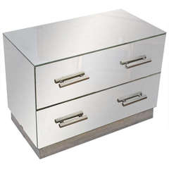 Jacques Adnet Mirrored Two-Drawer Console 6