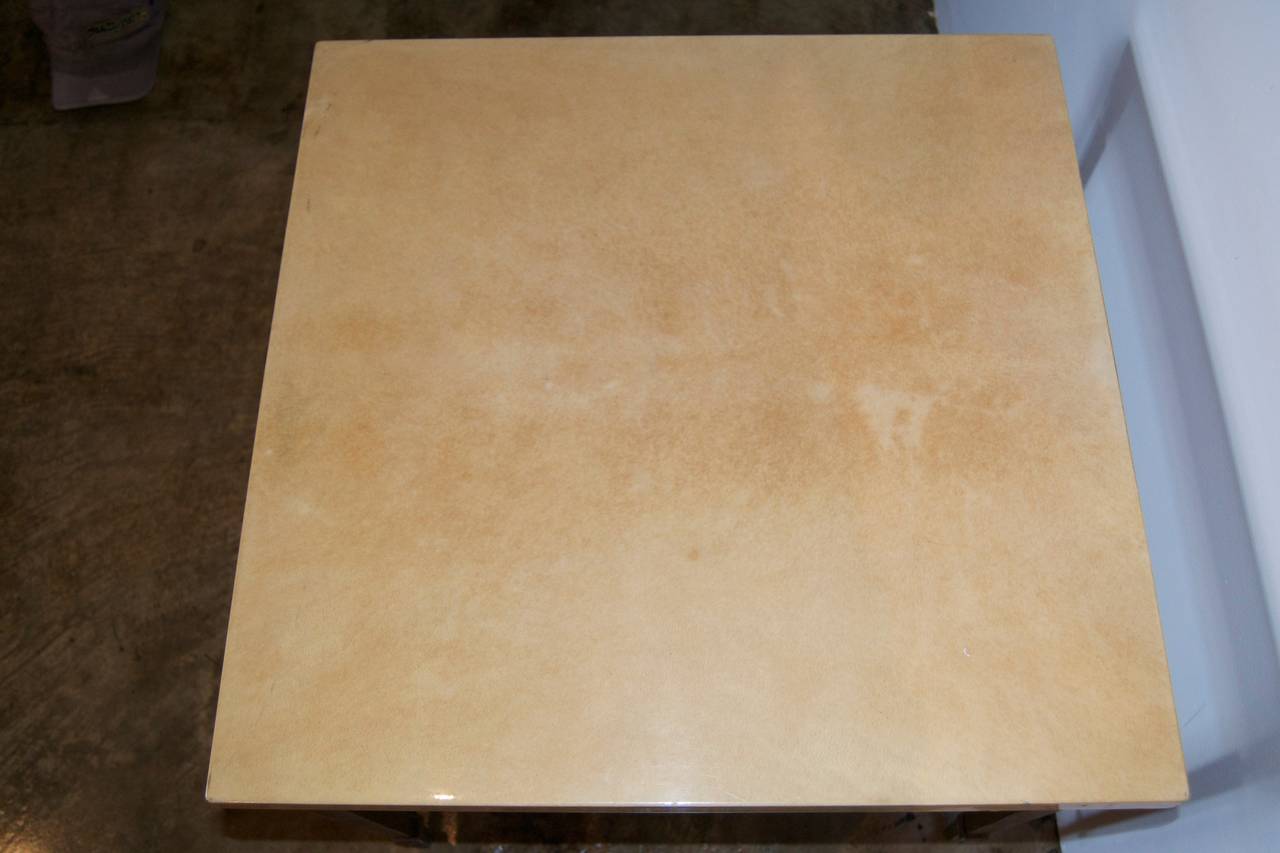 Aldo Tura Parchment Top Gilded Table In Excellent Condition For Sale In Los Angeles, CA