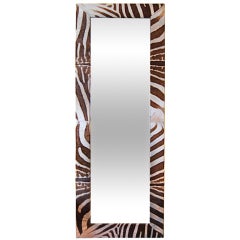 Massive Zebra Hyde Covered Mirror