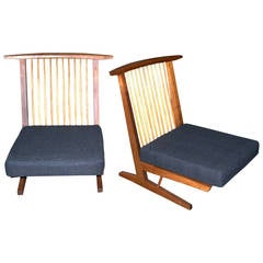George Nakashima Pair of "Conoid" Lounge Chairs