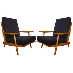George Nakashima Pair of Cherry Armchairs
