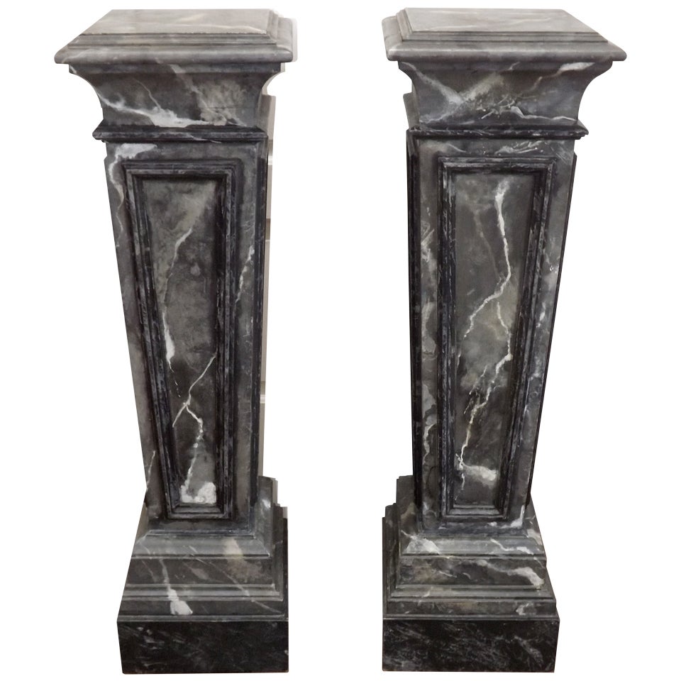 Maison Jansen Marbleized Pedestals For Sale
