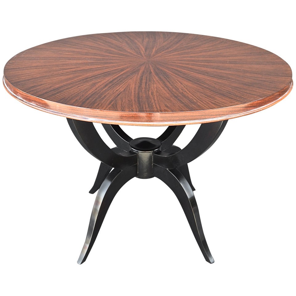 French Art Deco Rosewood "Ray" Table For Sale