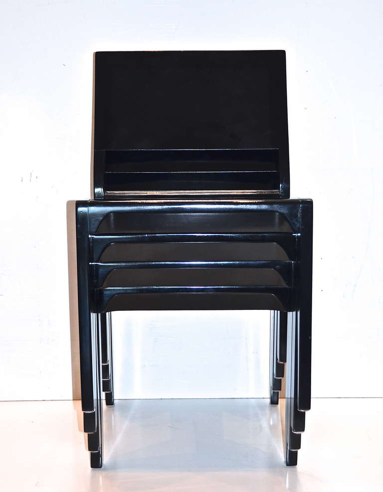 20th Century Alvar Aalto Ebonized Chairs, Set of Four