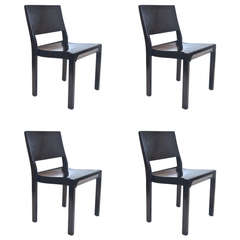 Alvar Aalto Ebonized Chairs, Set of Four