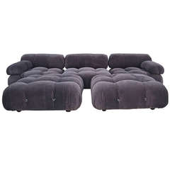 Mario Bellini "Camaleonda" Sofa in Charcoal Velvet