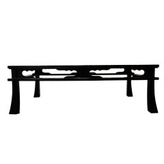 Maison Jansen "Chow" Table in Black Craqueleur Lacquer