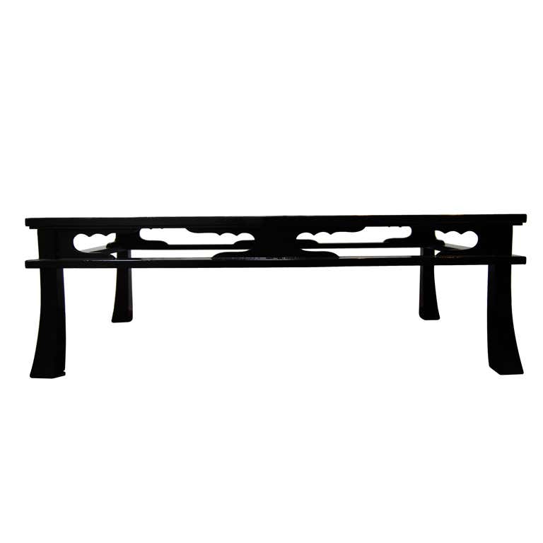 Maison Jansen Chow Table In Black Craqueleur Lacquer For Sale At 1stdibs 