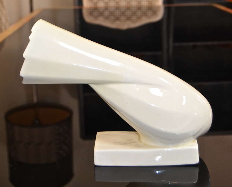 Art Deco Jacques Adnet Ceramic Dove Sculpture For Sale