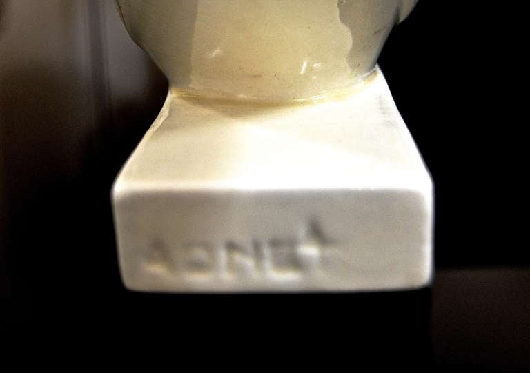 20th Century Jacques Adnet Ceramic Dove Sculpture For Sale