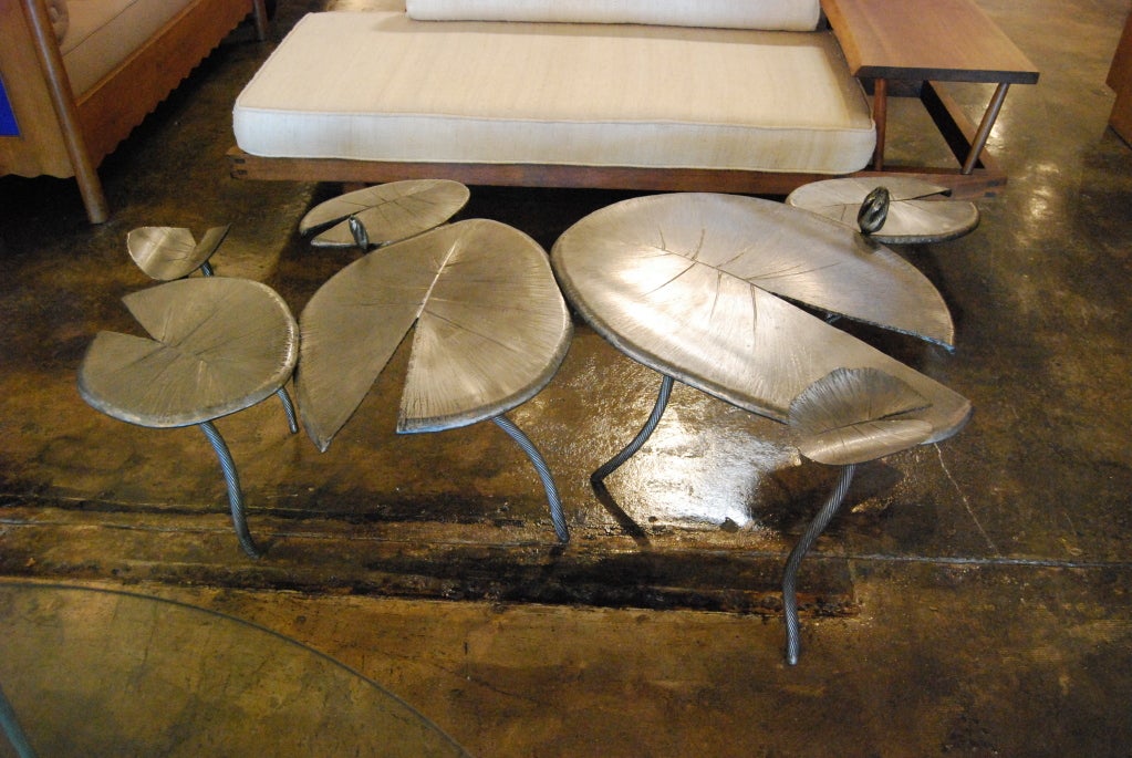 A spectacular, and completely unique, hand forged surreal cocktail table in steel by Bella Feldman, the accomplished Bay area sculptress.
Signed and dated.
Very much in the style of Les Lallannes.