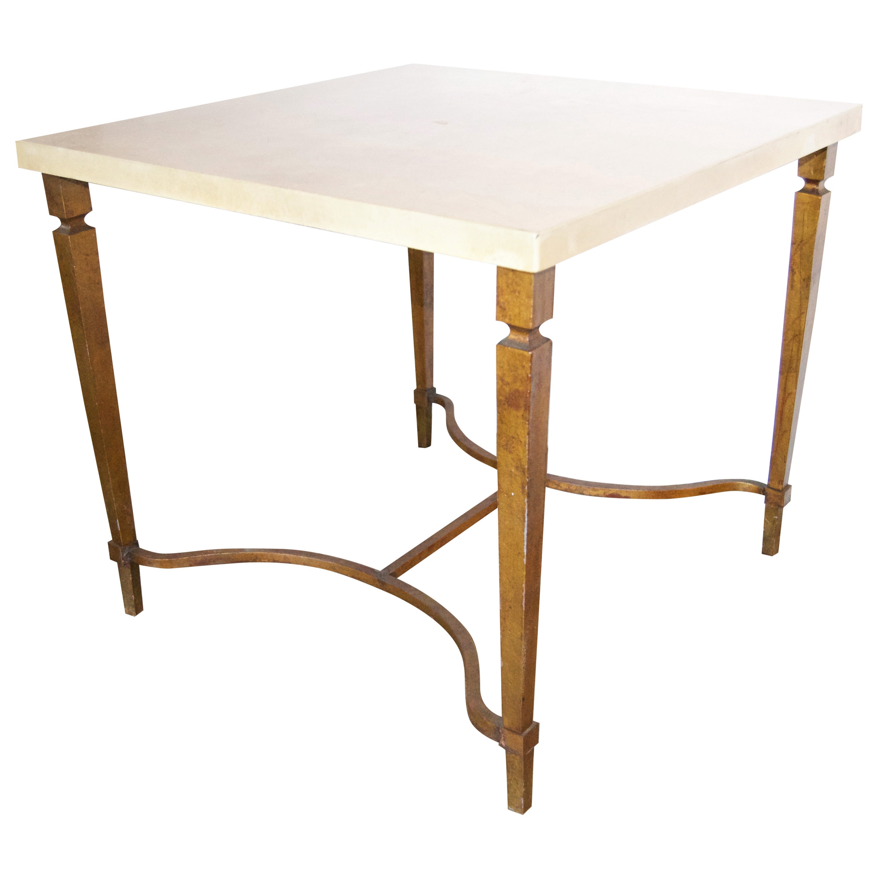 Aldo Tura Parchment Top Gilded Table For Sale