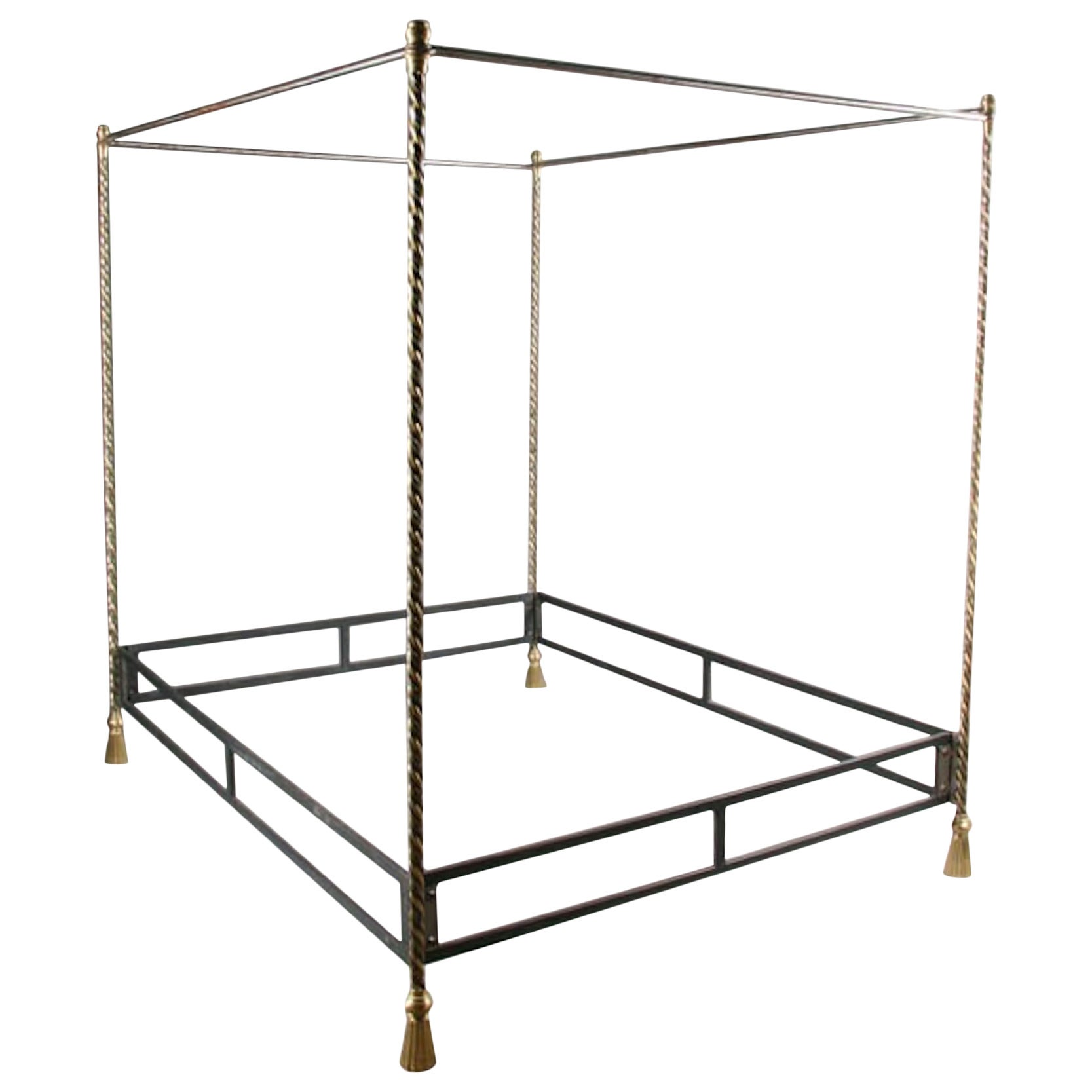 Alberto Orlandi Brass and Steel Rope Twist Bed For Sale