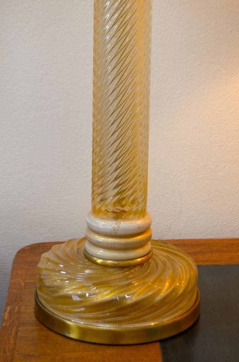 Italian Barovier & Toso Column Table Lamp For Sale