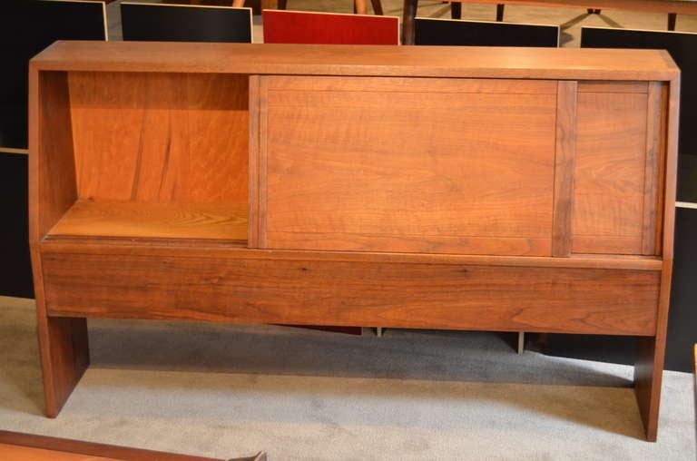 Mid-Century Modern George Nakashima Storage Headboard In Black Walnut For Sale