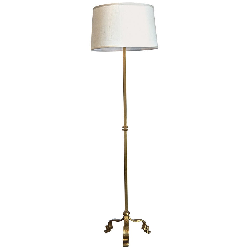 Maison Ramsay Gilded Iron Standard Lamp For Sale