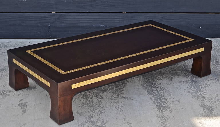 Rare Dunbar Cocktail Table with Gold Glass Tiles