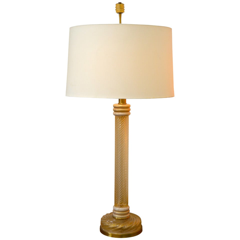 Barovier & Toso Column Table Lamp For Sale