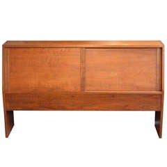 George Nakashima Storage Headboard In Black Walnut