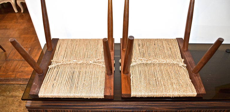 George Nakashima Grass Seat Stools, 20th Century 1