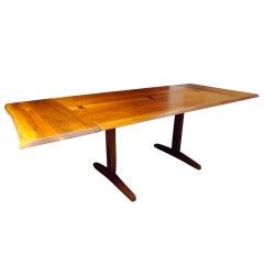 George Nakashima Free Edge Trestle Dining Table 