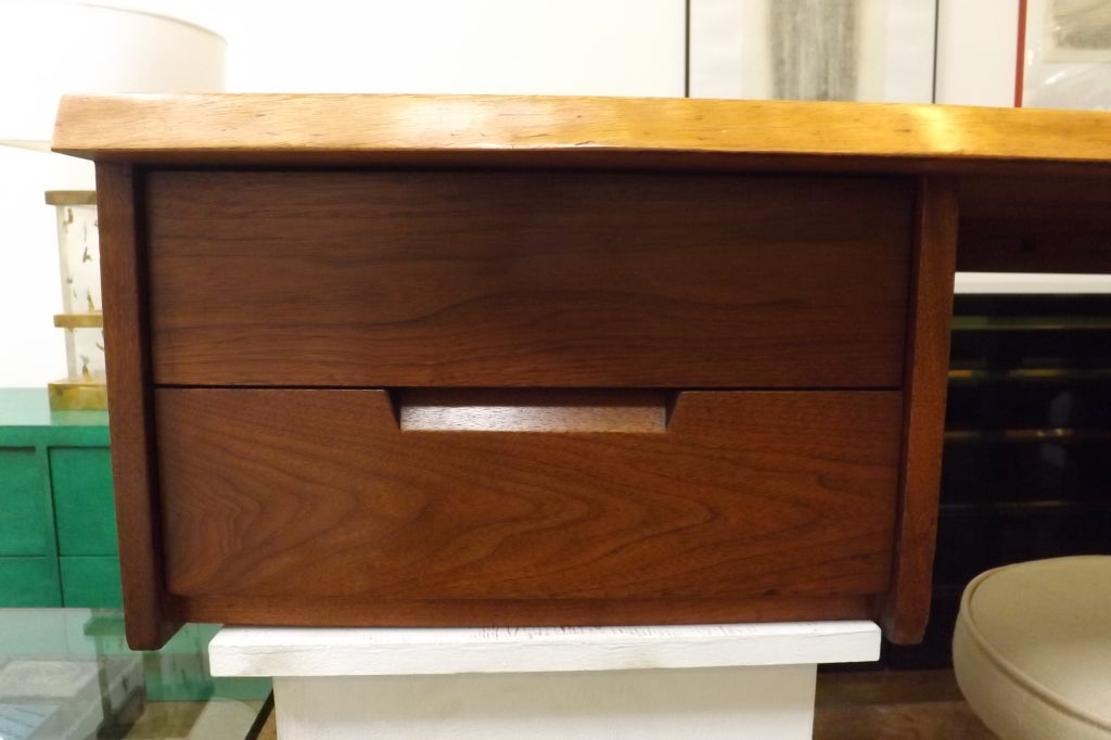 American George Nakashima Free Edge Hanging Console with Drawers