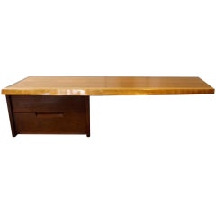 George Nakashima Free Edge Hanging Console with Drawers