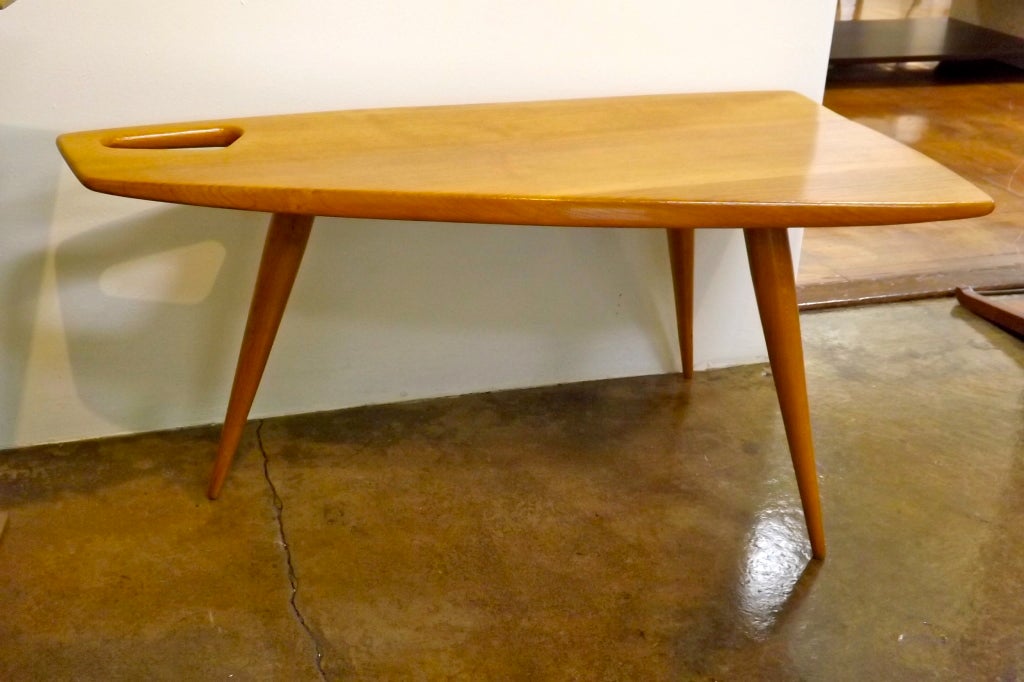 Mid-Century Modern Rene Gabriel Trapezoid Table For Sale