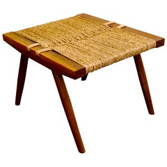 George Nakashima Grass Seat Stool