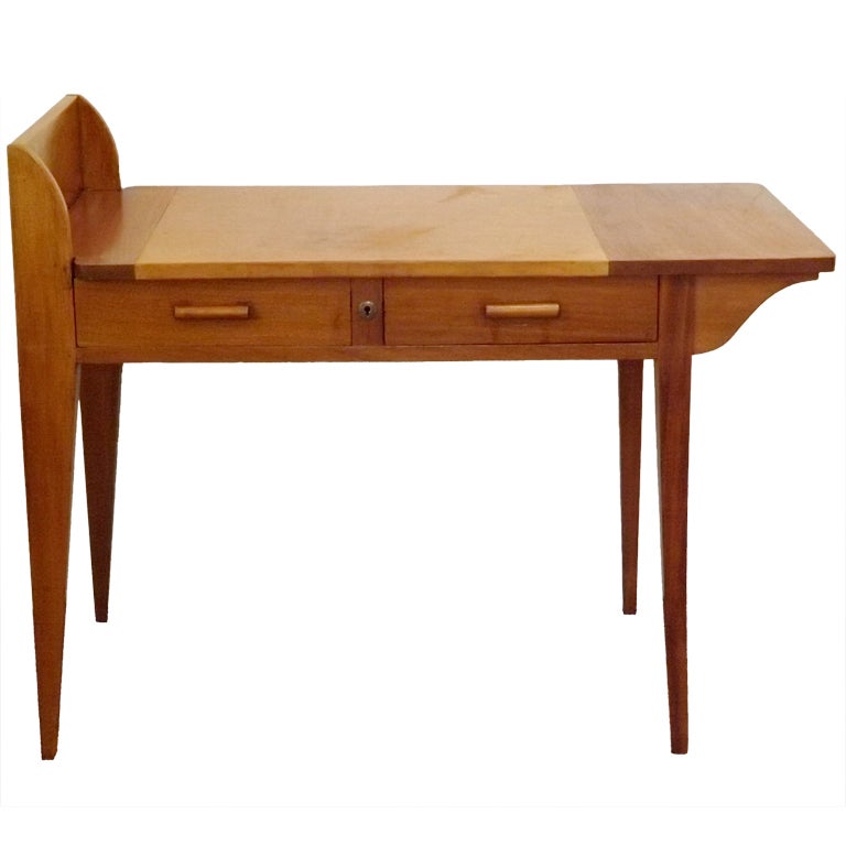 Eugene Printz Ash Desk with Leather Insert