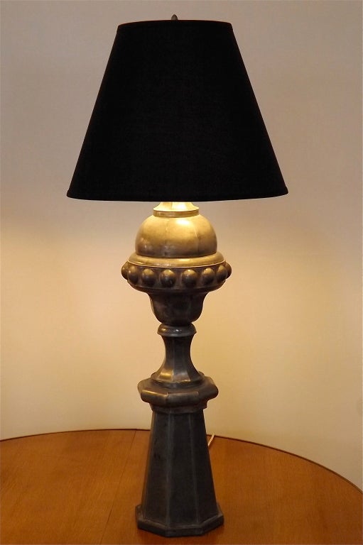 French Zinc Finial Table Lamps In Excellent Condition For Sale In Los Angeles, CA