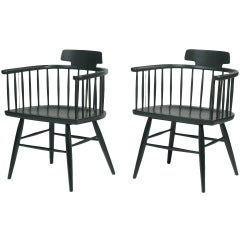 Pair of Kipp Stewart Barrel Lounge Chairs