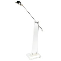 Articulating Lucite and Chrome Floor Lamp