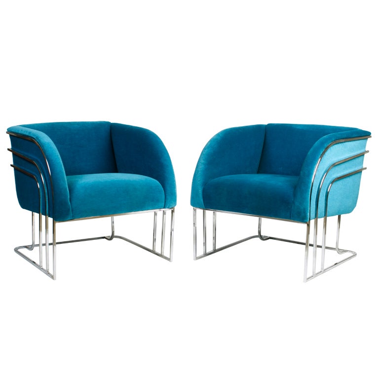 Pair of Milo Baughman Lounge Chairs For Sale