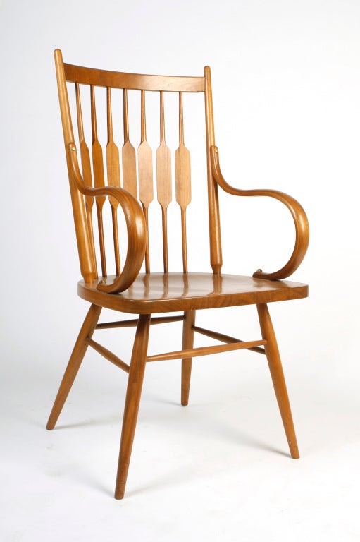 Walnut bench and chair by Kipp Stewart for Drexel 