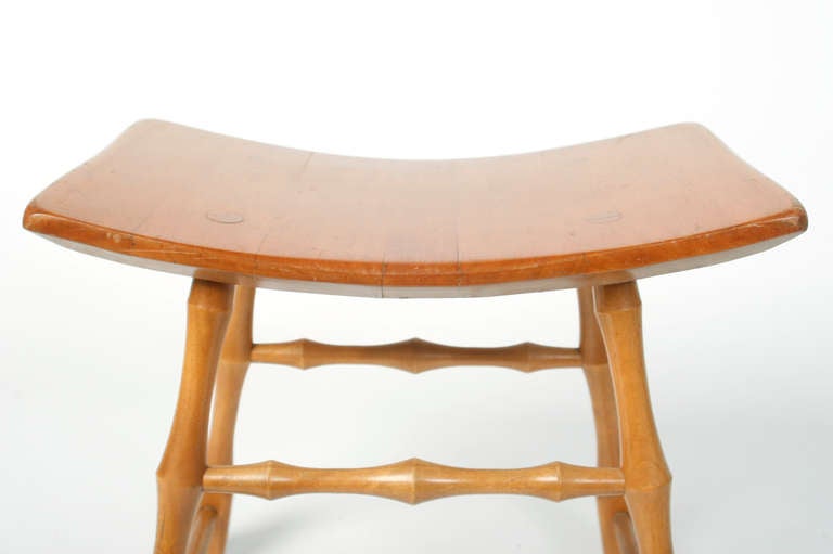 American Pair of Asian Style Walnut Stools