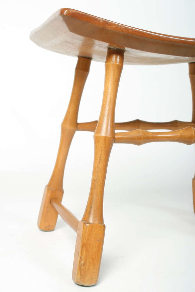 Pair of Asian Style Walnut Stools In Excellent Condition In Nashville, TN