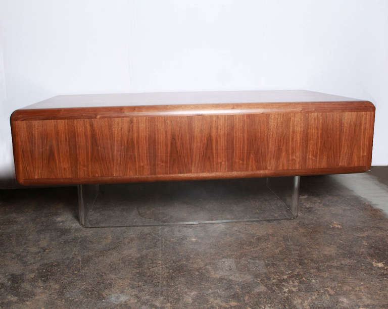 Walnut and Lucite Desk