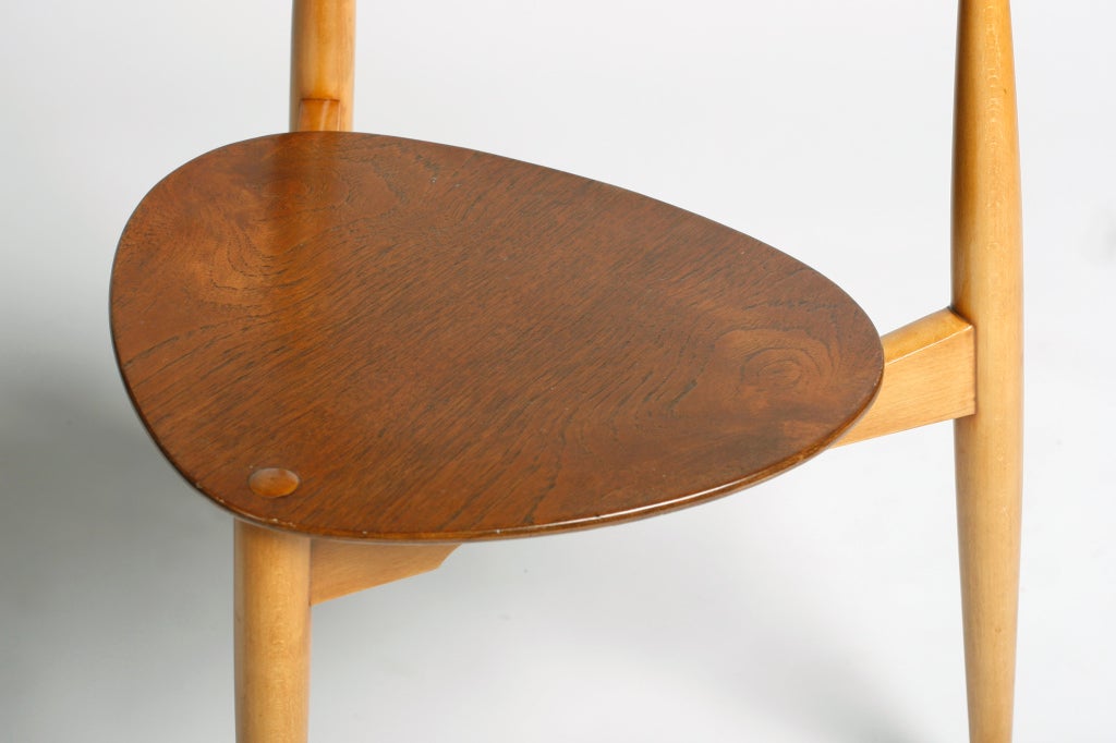 Three-legged Hans Wegner chairs for Fritz-Hanson