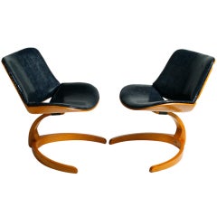 Retro Pair of George Mulhauser Plycraft Lounge Chairs