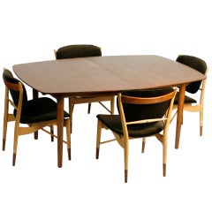 Finn Juhl for Baker Dining Table and Four Chairs